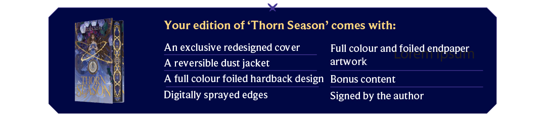 Thorn Season Book Specifications